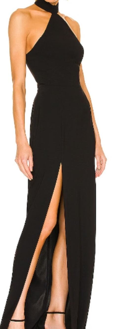 Amanda Uprichard Revolve Queen Black Maxi Dress sz M